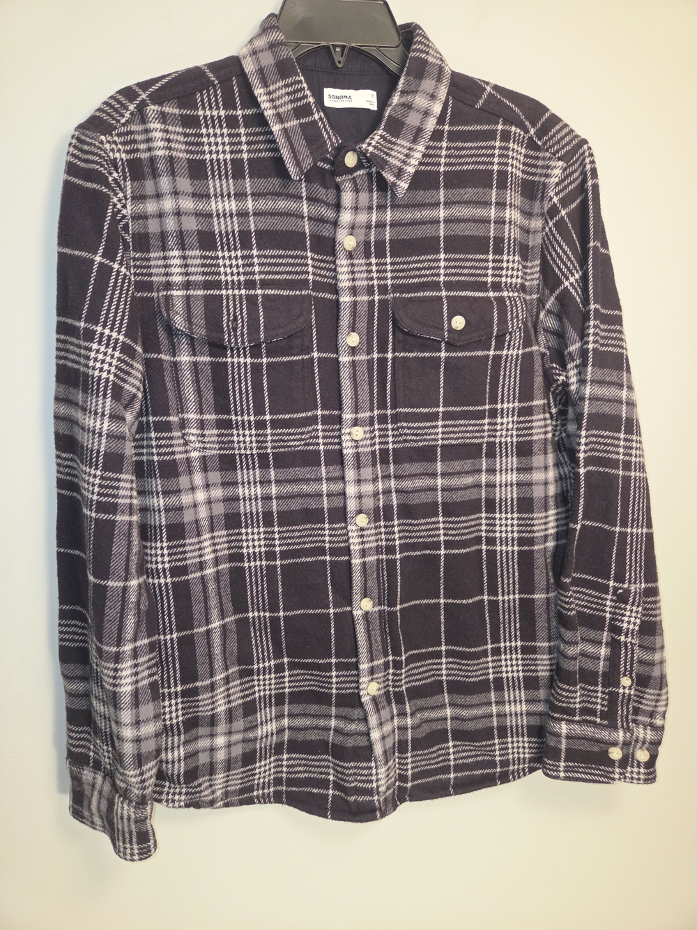 Kohl's Men’s Black and White Plaid Button-Up Shirt